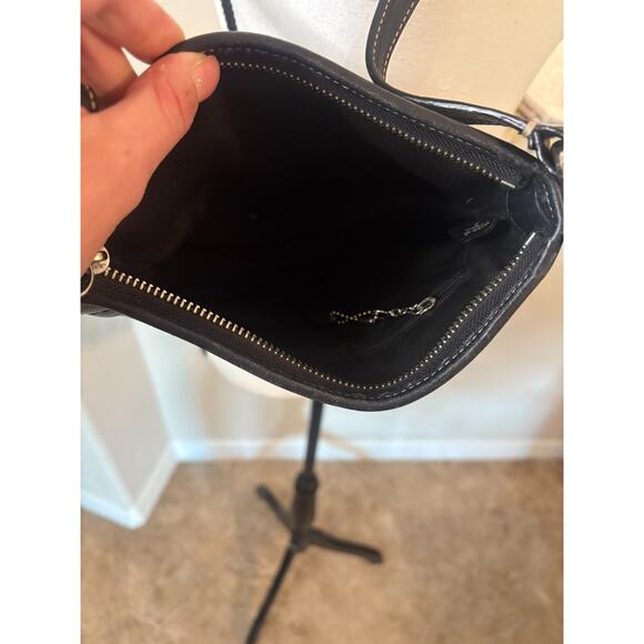 COACH ICONIC Y2K SMALL SOHO CROSSBODY BAG BLACK LEATHER WITH WHITE STITCHING - Picture 4 of 4